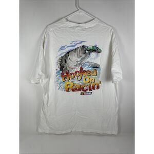Vintage Nascar Double Sided Shirt Hooked On Racin Fishing MBNA Motorsports XL